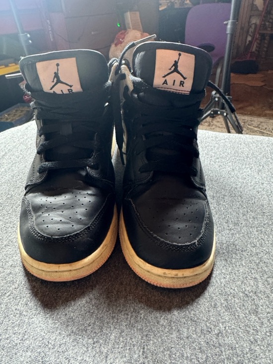 Jordan Black and White Kids Mid Sneaker